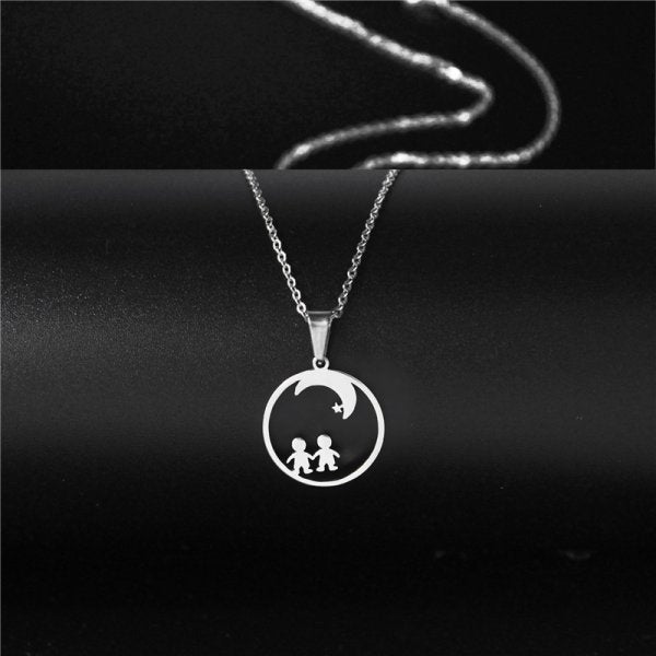 Fashion Retro Stainless Steel Dream Catcher Pendant Necklaces