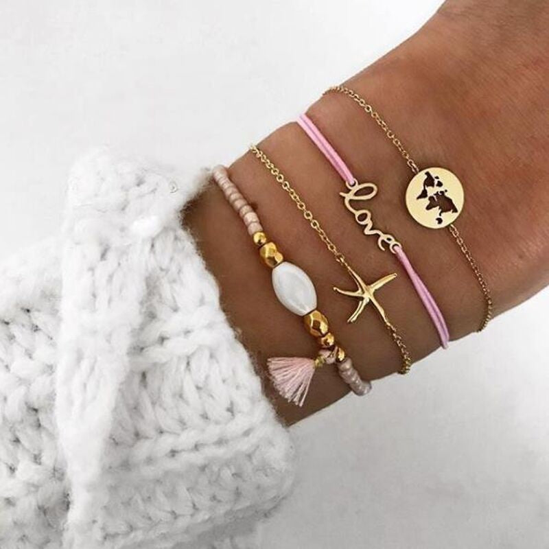 Bohemian Bracelets & Bangles Set Vintage Bead Boho Charm Bracelet
