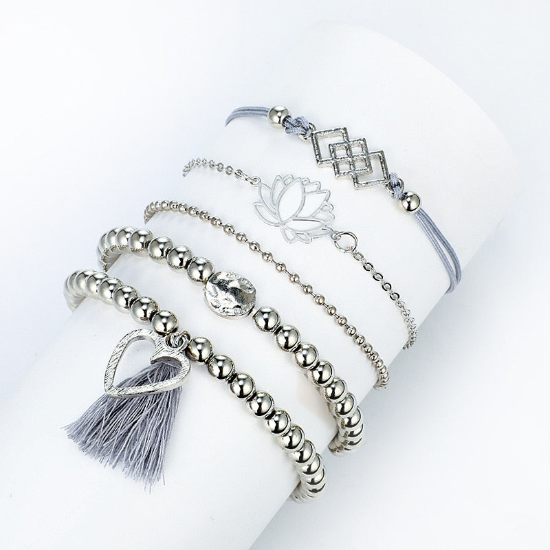 Bohemian Bracelets & Bangles Set Vintage Bead Boho Charm Bracelet
