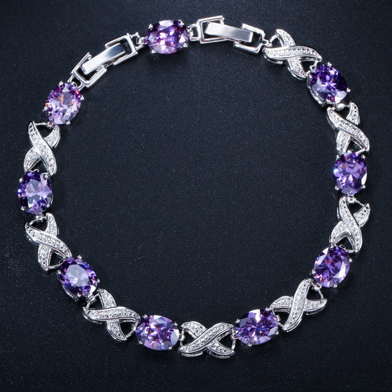 Ruby Gemstone Bangle Charm Bracelets