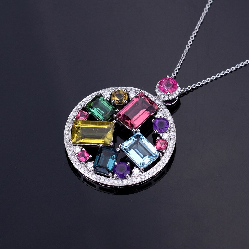 Colorful Jewel Round Pendant