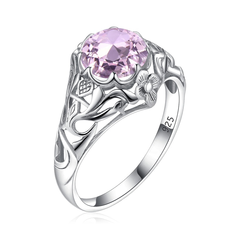Pink Crystal Wedding Rings