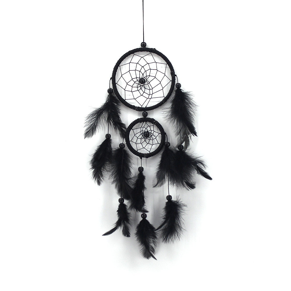 Handmade Lace Dream Catcher Feather Bead Hanging Decoration Ornament Gift Colorful Craft Dreamcatcher Heart Wind Chimes