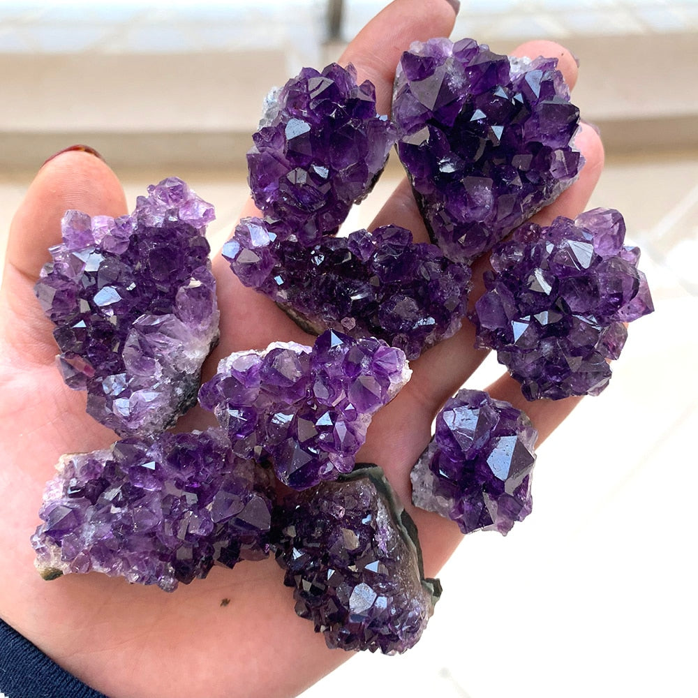 Natural Raw Amethyst Quartz Purple Crystal Cluster Healing Stones