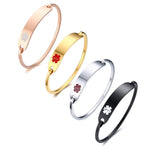 Vnox Free Engraving Stainless Steel Medical Alert ID Bangle Personalized Bracelet