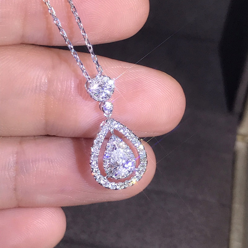 Solid 925 Silver Color Necklace