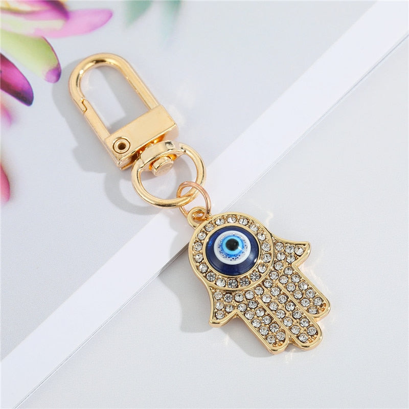1Pcs Evil Eye Hamsa Hand  Key Ring