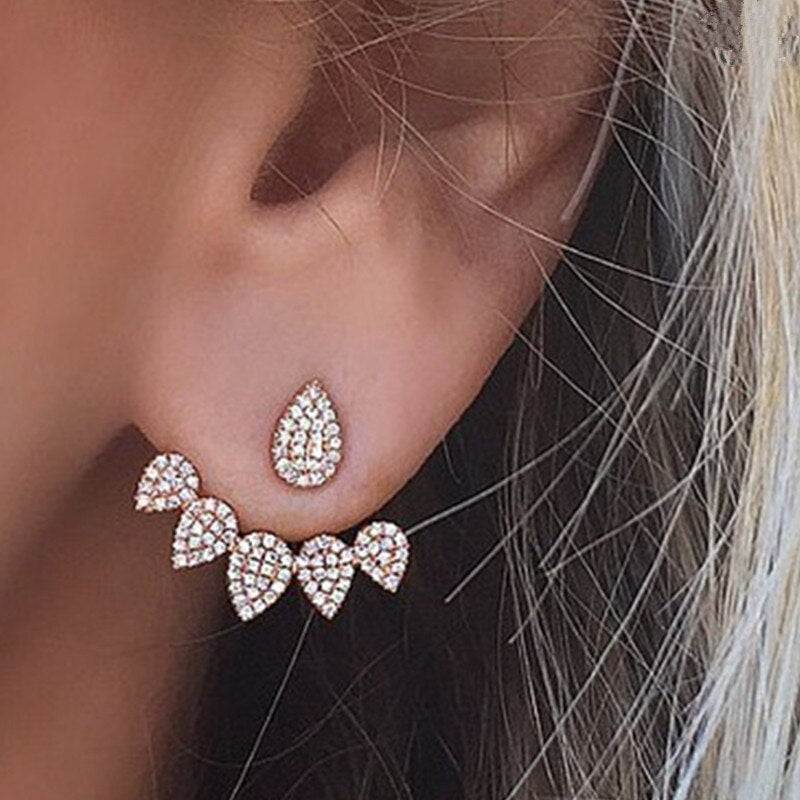 Long Crystal Tassel Gold Color Dangle Earrings