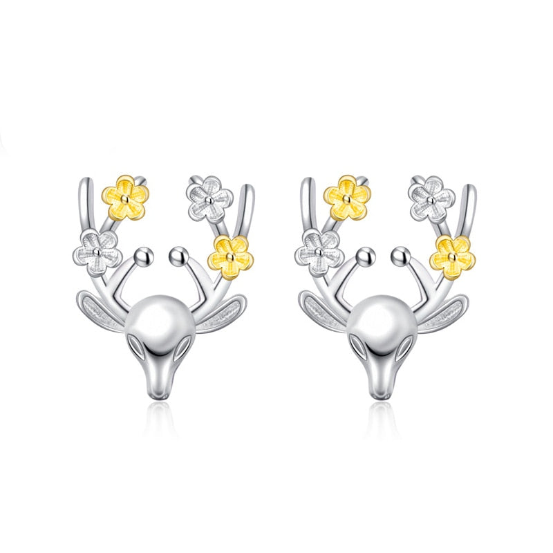 Crystal Deer Stud Earrings