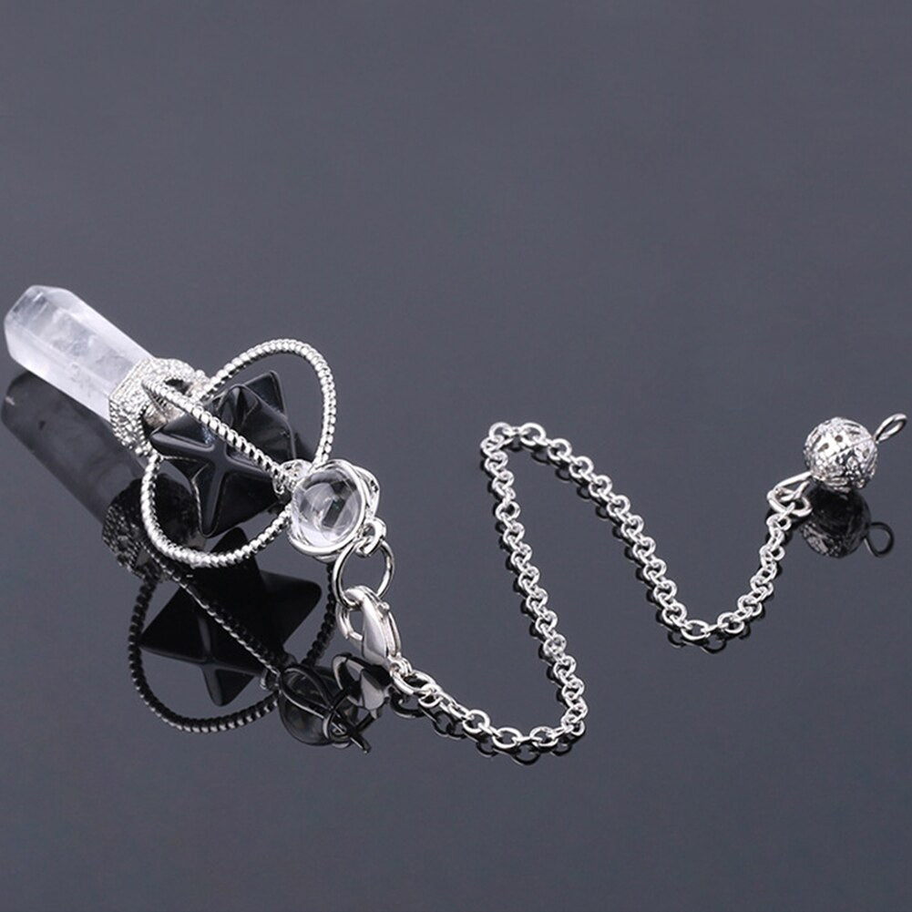YOGA DOWSING AMULET CHARM HEALING CRYSTAL CHAIN PENDULUM