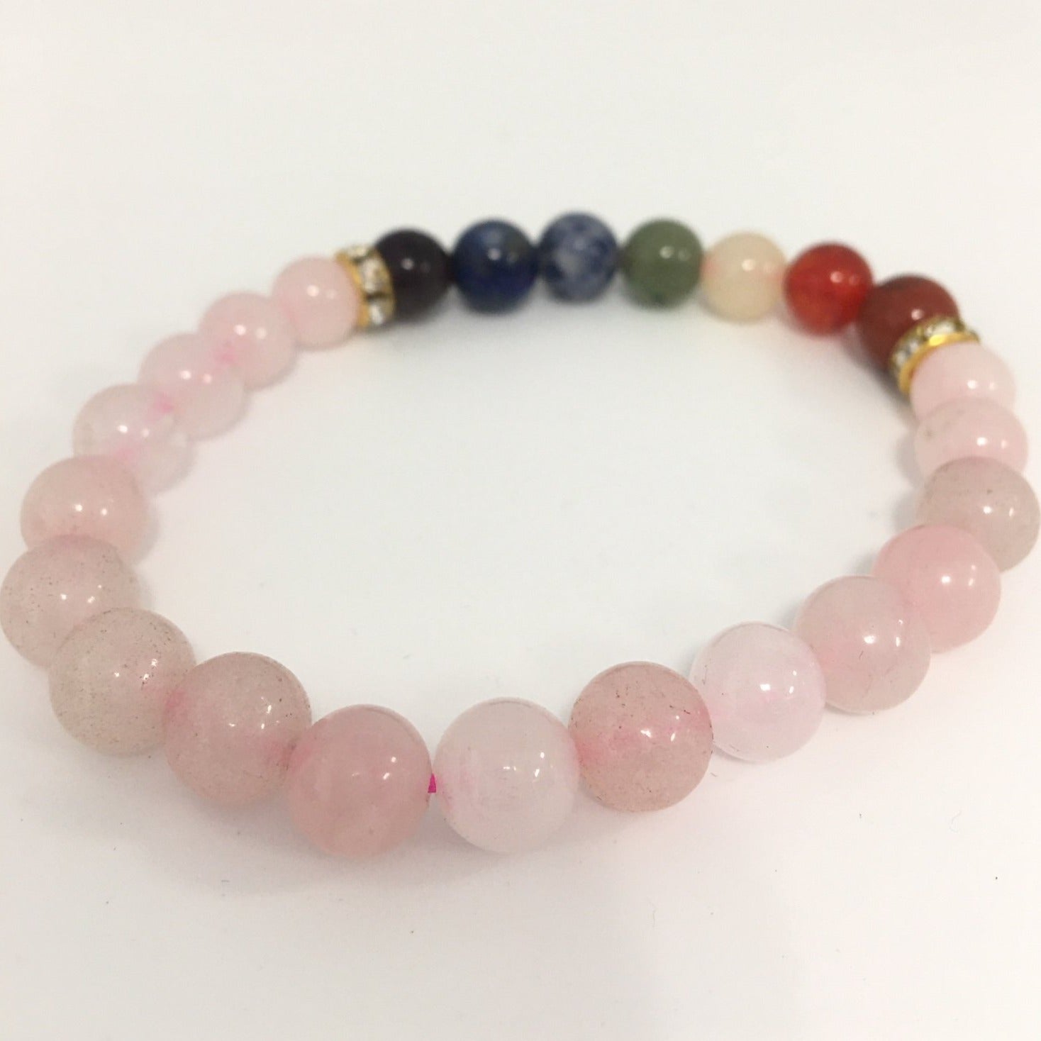 BRACELET 7 CHAKRA - ROSE QUARTZ