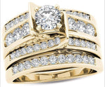 Elegant Gold Color Zircon Red Crystal Ring