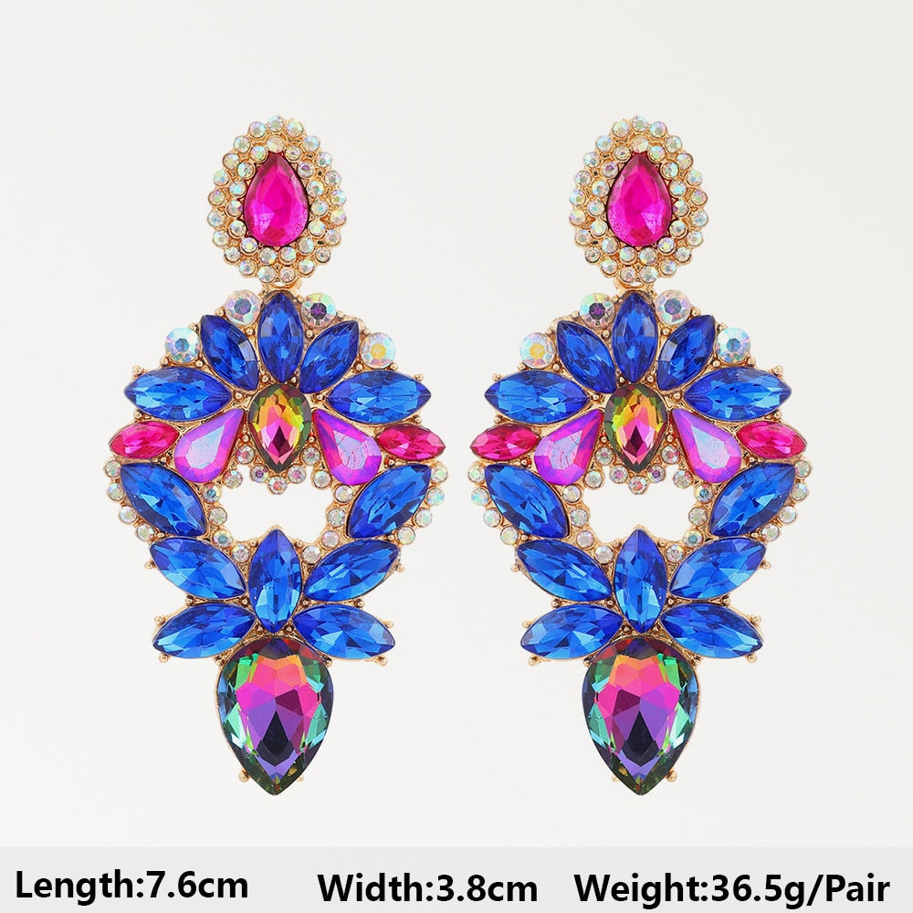 Dark Blue Series Long Dangle Drop Earrings