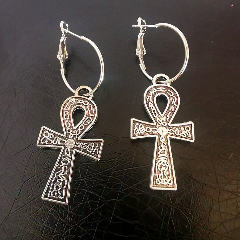 Cross Dangle Drop Earrings