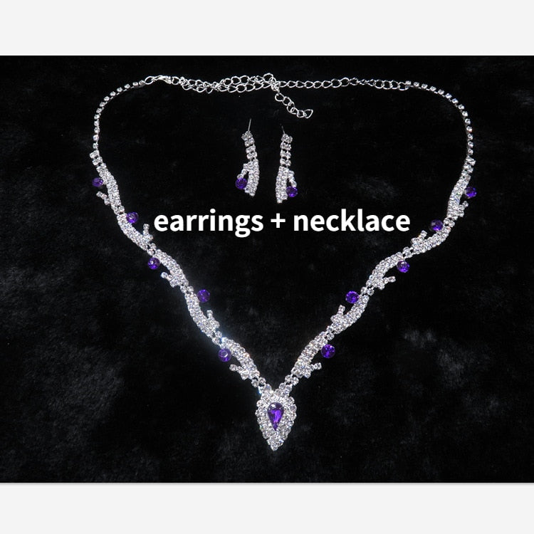 Trendy Blue Water Drop Rhinestones