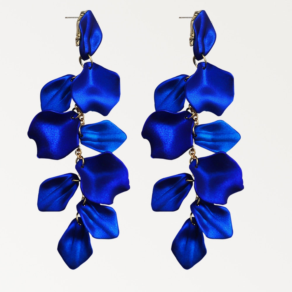 Dark Blue Series Long Dangle Drop Earrings