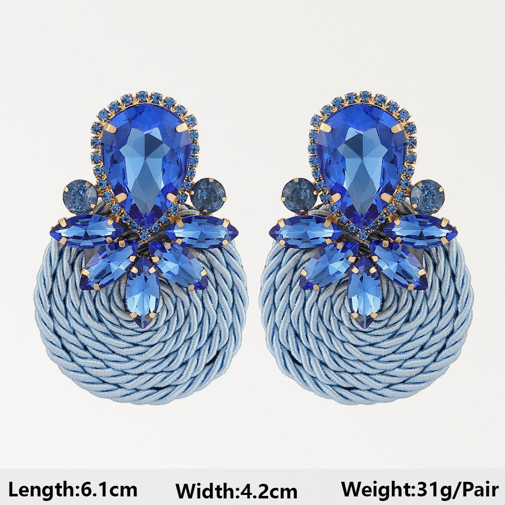 Dark Blue Series Long Dangle Drop Earrings