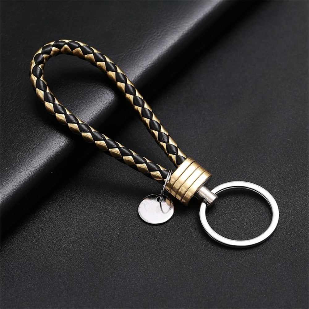 PU Leather Braided Rope Keychain