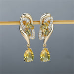 Crystal Flower Dangle Earrings