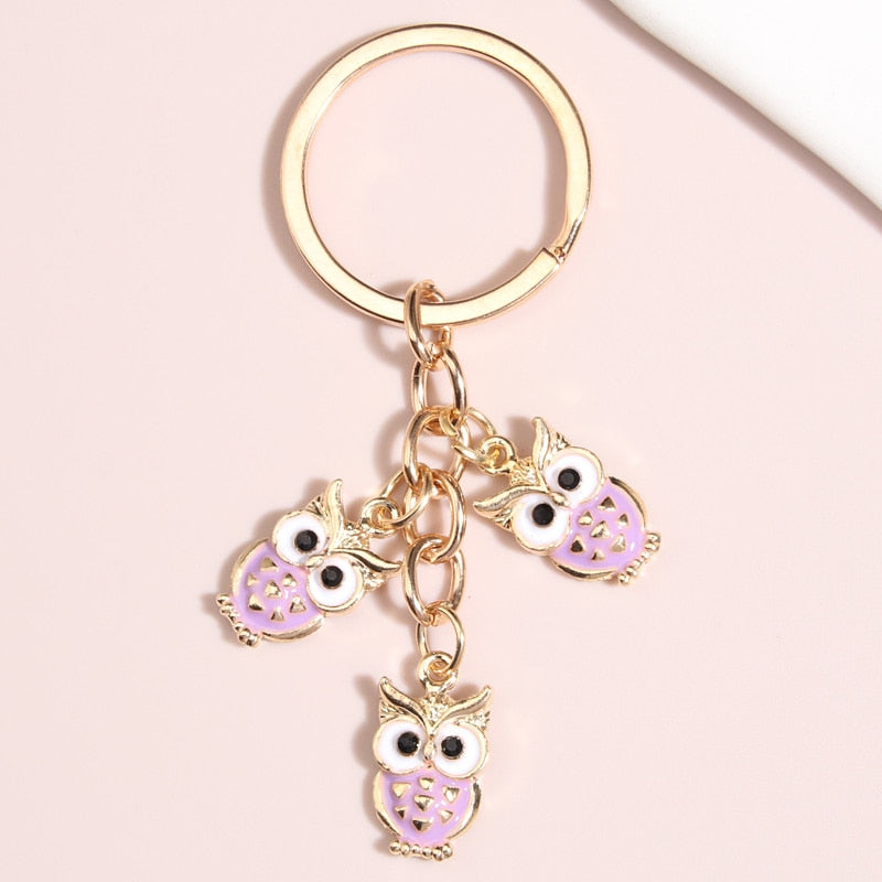 Cute Owl Star Key Ring