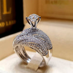 Elegant Gold Color Zircon Red Crystal Ring