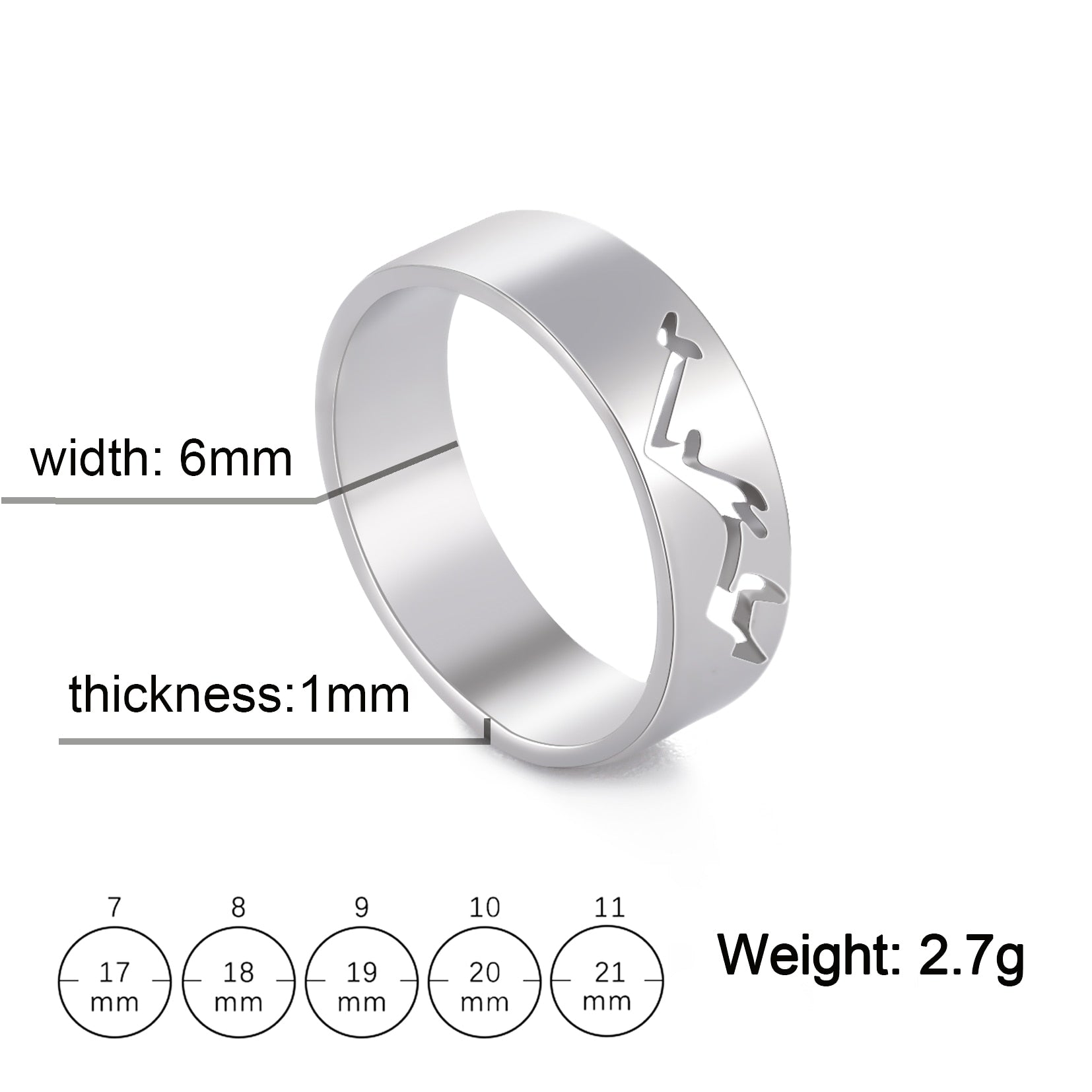 Women Stainless Steel Life Tree Hollow Ring