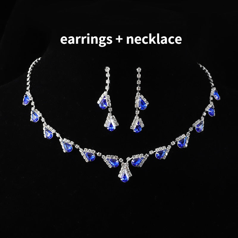 Trendy Blue Water Drop Rhinestones