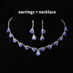 Trendy Blue Water Drop Rhinestones