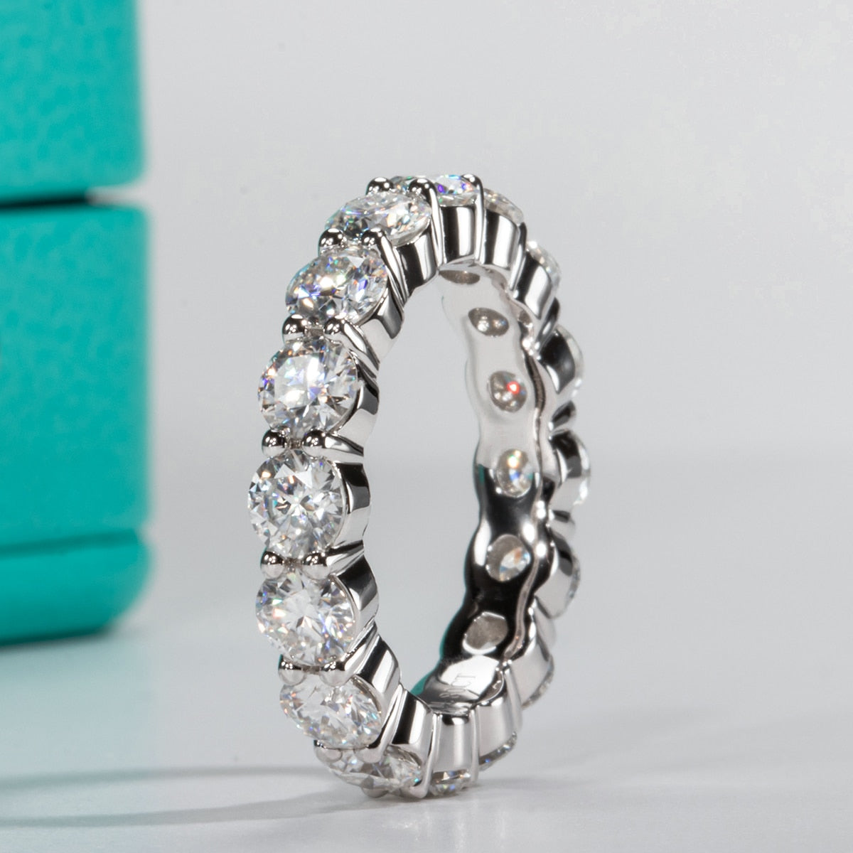 4mm 5ct Color Moissanite Wedding Band Ring
