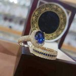 Elegant Gold Color Zircon Red Crystal Ring