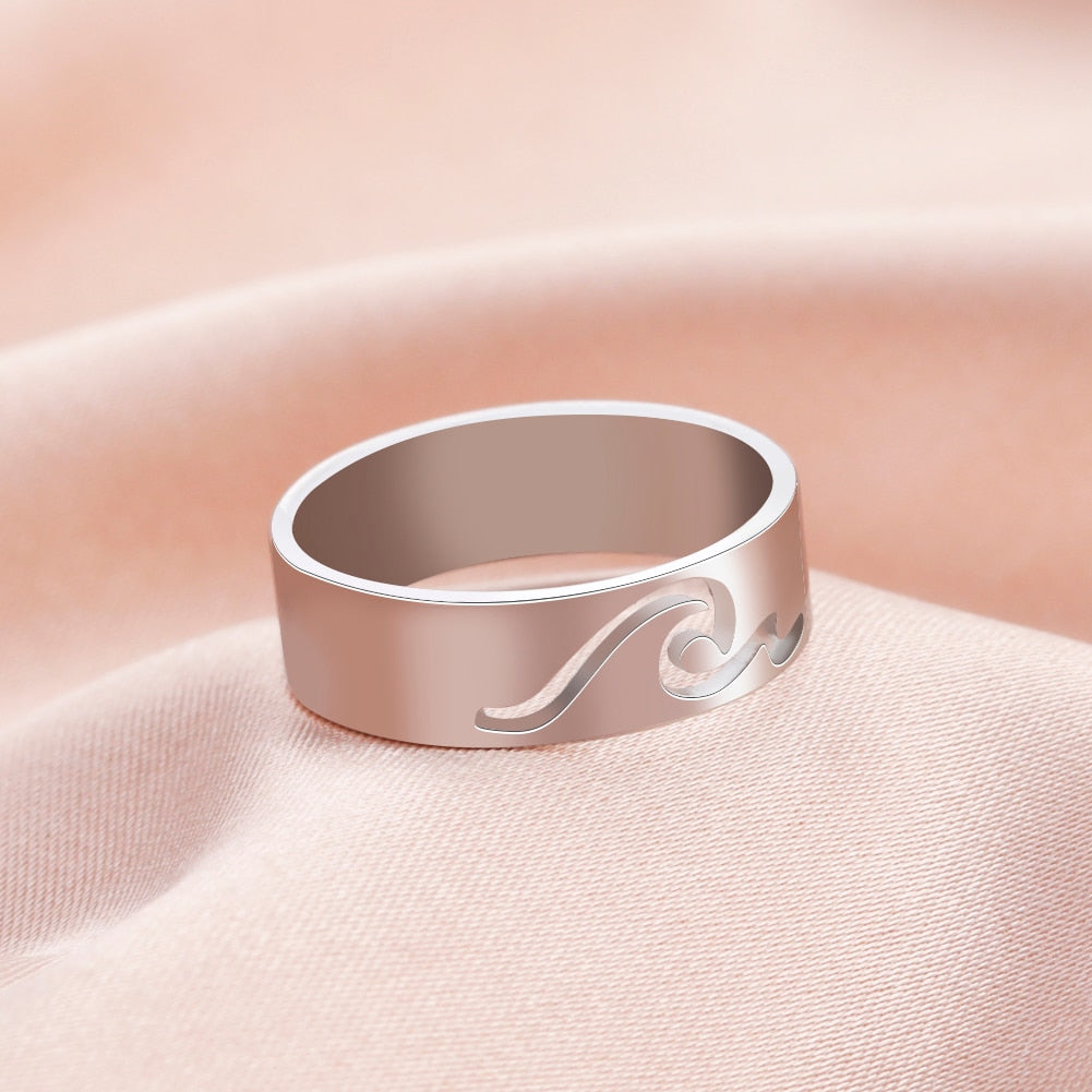Women Stainless Steel Life Tree Hollow Ring