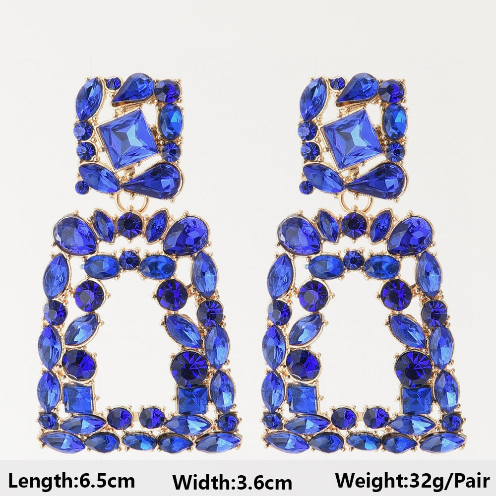 Dark Blue Series Long Dangle Drop Earrings