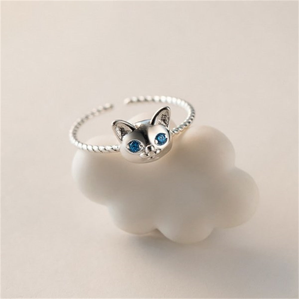 Retro Angel Wings Black Heart Rings