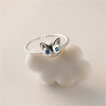 Retro Angel Wings Black Heart Rings