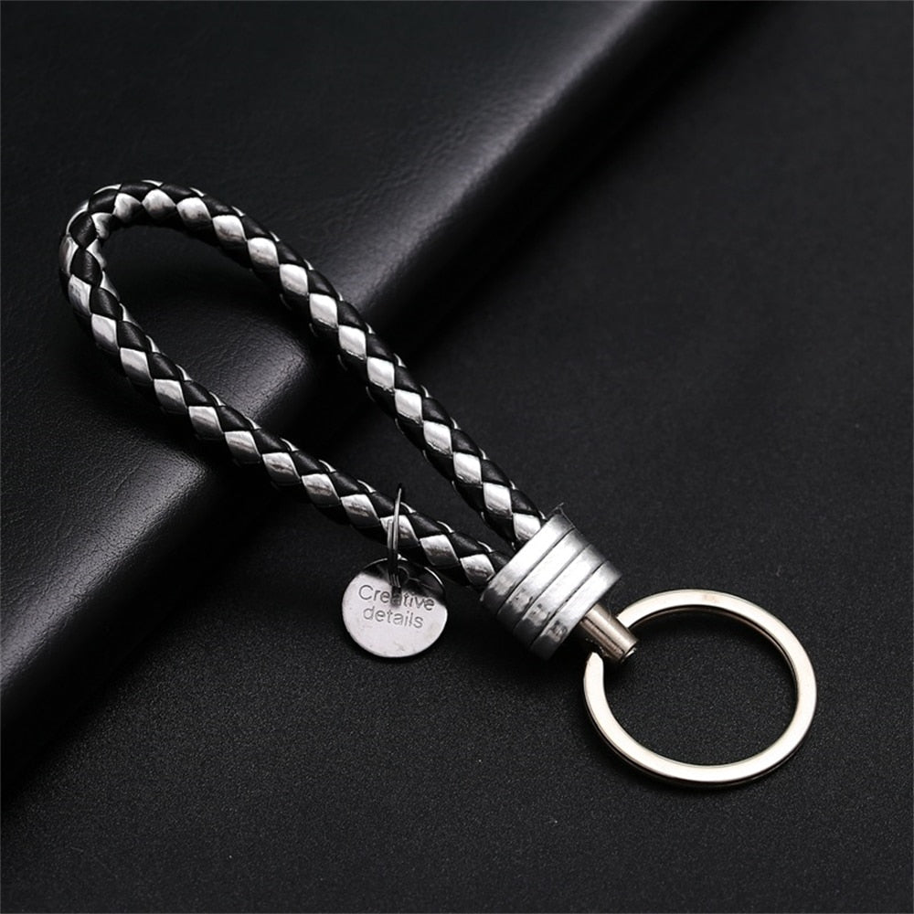 PU Leather Braided Rope Keychain