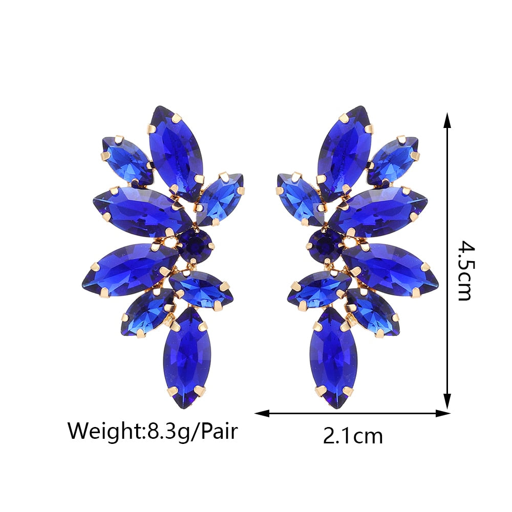 Dark Blue Series Long Dangle Drop Earrings
