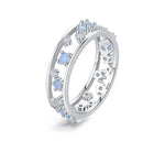 925 Sterling Silver Fashion Blue Opal Ring