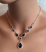Trendy Blue Water Drop Rhinestones