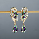 Crystal Flower Dangle Earrings
