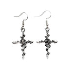 Cross Dangle Drop Earrings