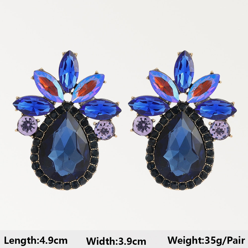 Dark Blue Series Long Dangle Drop Earrings