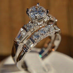 Elegant Gold Color Zircon Red Crystal Ring