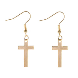 Cross Drop Stud Earrings