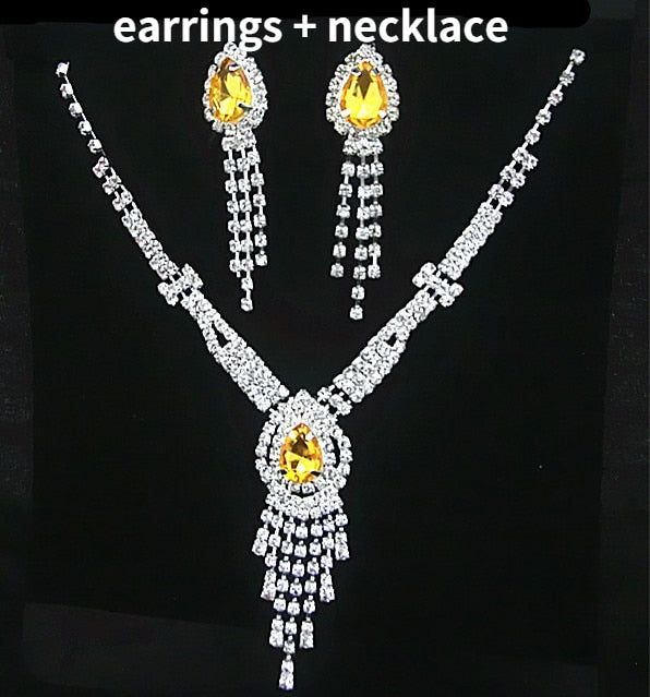 Trendy Blue Water Drop Rhinestones