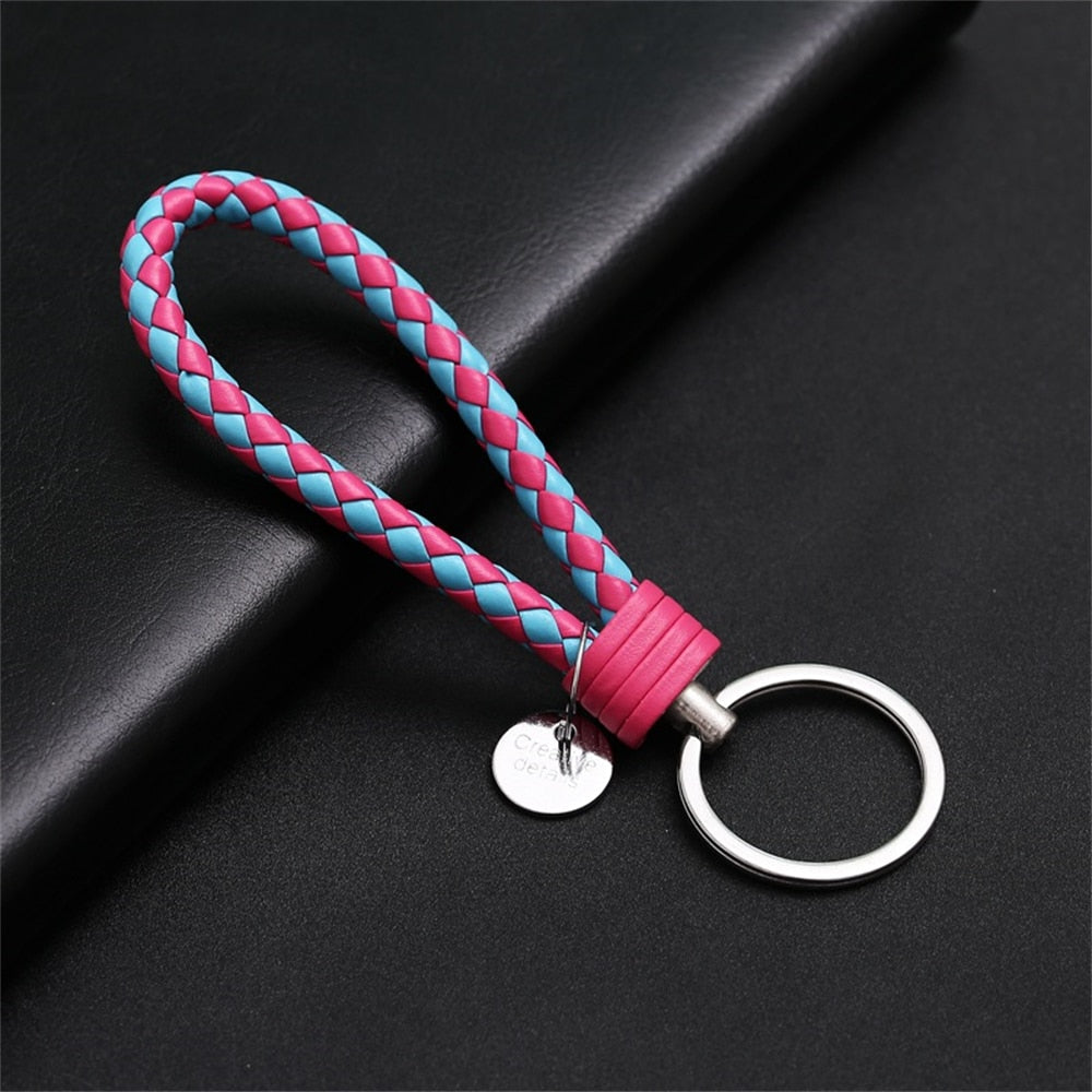 PU Leather Braided Rope Keychain