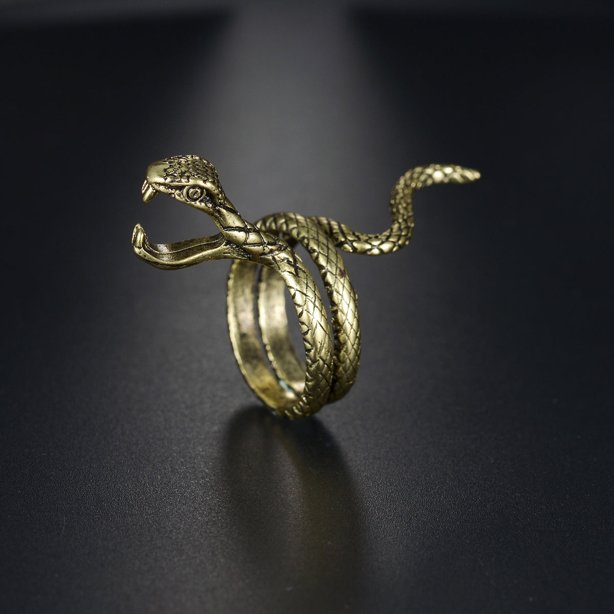 Double Head Snake Adjustable Rings