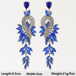 Dark Blue Series Long Dangle Drop Earrings