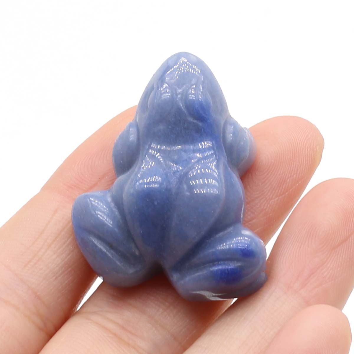 Frog Statue Reiki Figurine Opal Rose Quartz 