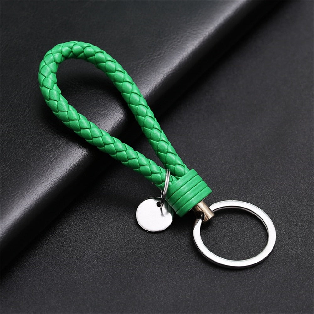 PU Leather Braided Rope Keychain