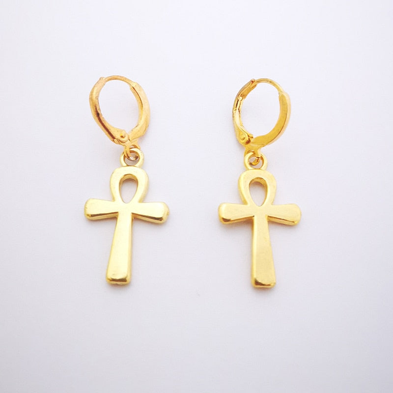 Cross Dangle Drop Earrings